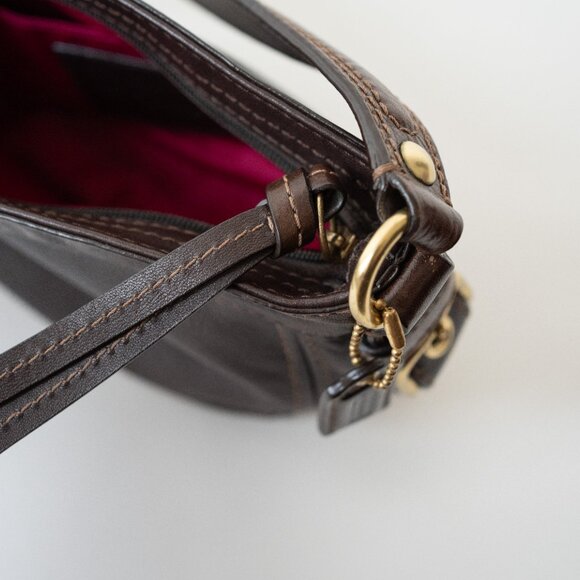 Coach Zoe Mini Hobo Shoulder Bag – Chocolate Brown Leather - Picture 3 of 6